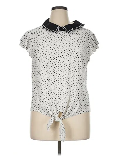 Pre-owned Monteau Short Sleeve Blouse In Ivory
