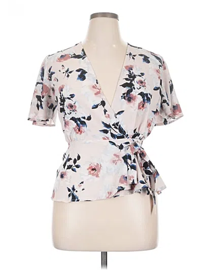 Pre-owned Monteau Short Sleeve Blouse In Ivory