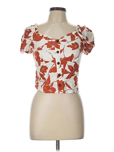Pre-owned Monteau Short Sleeve Blouse In Orange