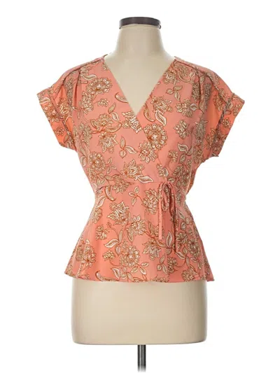Pre-owned Monteau Short Sleeve Blouse In Orange