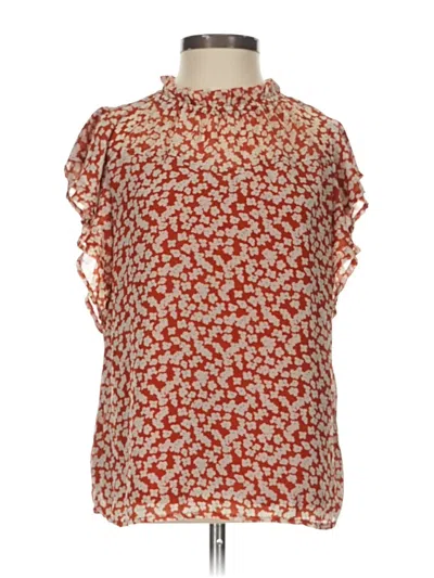 Pre-owned Monteau Short Sleeve Blouse In Red