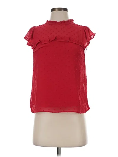 Pre-owned Monteau Short Sleeve Blouse In Red