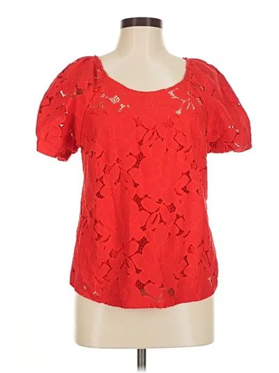 Pre-owned Monteau Short Sleeve Blouse In Red