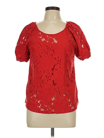 Pre-owned Monteau Short Sleeve Blouse In Red