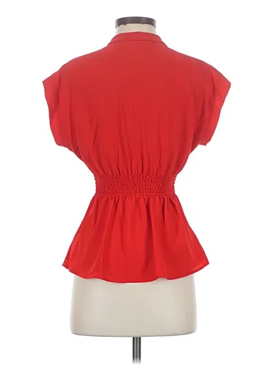 Pre-owned Monteau Short Sleeve Blouse In Red