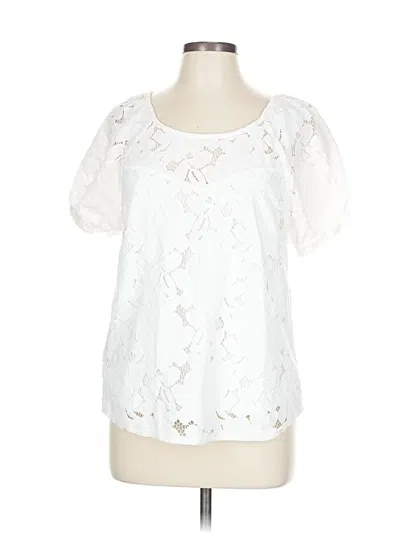 Pre-owned Monteau Short Sleeve Blouse In White