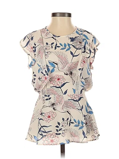 Pre-owned Monteau Short Sleeve Blouse In White