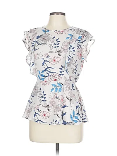 Pre-owned Monteau Short Sleeve Blouse In White