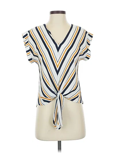 Pre-owned Monteau Short Sleeve Blouse In Yellow