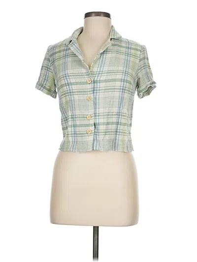 Pre-owned Monteau Short Sleeve Button Down Shirt In Green