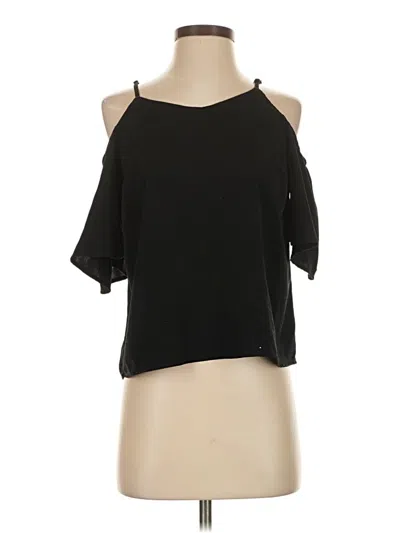 Pre-owned Monteau Short Sleeve Top Black Cold Shoulder Neckline Tops