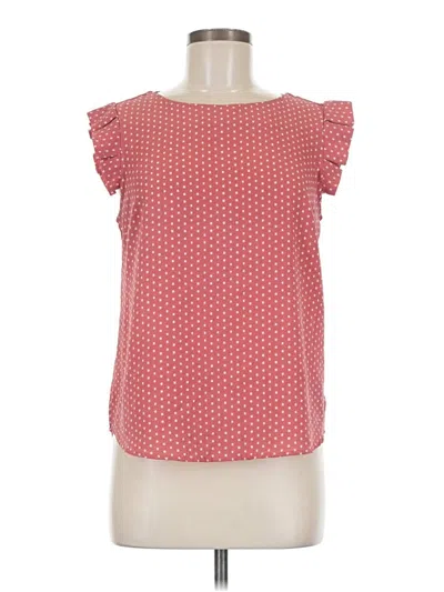 Pre-owned Monteau Short Sleeve Top Red Square Neckline Tops