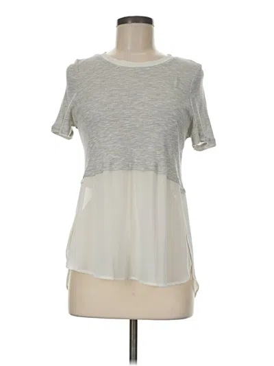 Pre-owned Monteau Short Sleeve Top Silver Crew Neck Tops