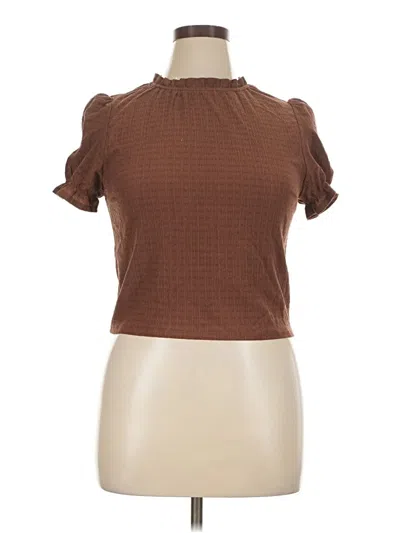 Pre-owned Monteau Short Sleeve Turtleneck In Brown