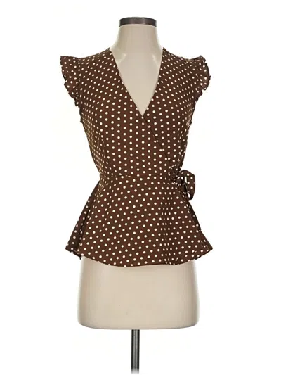 Pre-owned Monteau Sleeveless Blouse In Brown