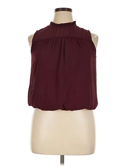 Pre-owned Monteau Sleeveless Blouse In Burgundy