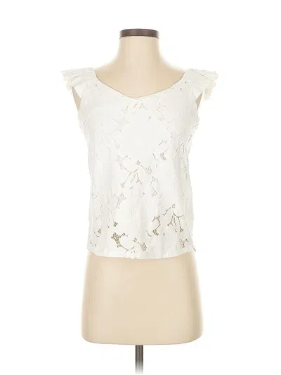 Pre-owned Monteau Sleeveless Blouse In White