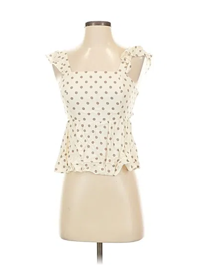 Pre-owned Monteau Sleeveless Blouse In White