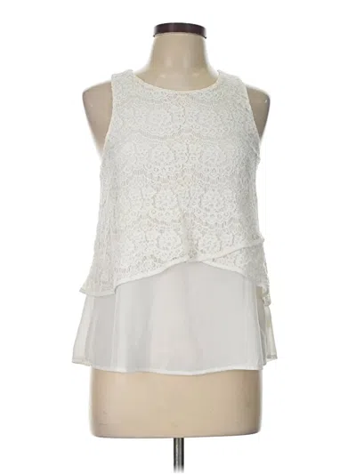 Pre-owned Monteau Sleeveless Blouse In White
