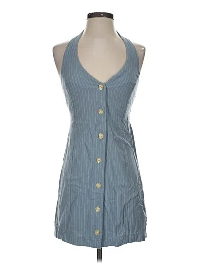 Pre-owned Monteau Sleeveless Button Down Shirt In Blue