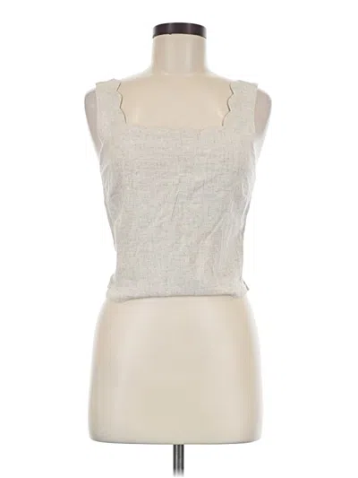 Pre-owned Monteau Sleeveless Top Ivory Square Neckline Tops