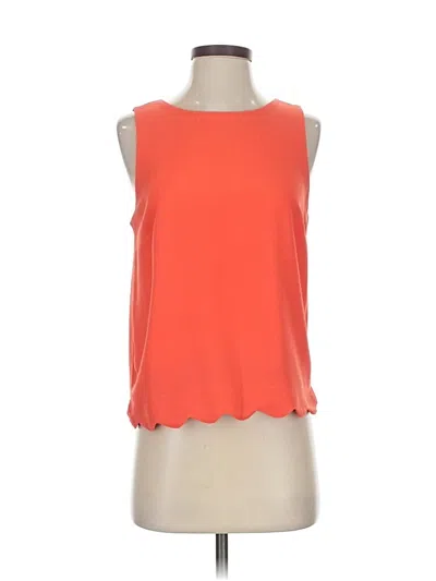 Pre-owned Monteau Sleeveless Top Orange Boatneck Tops