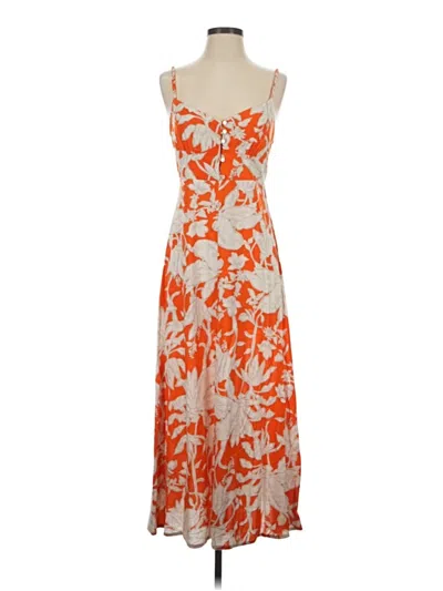 Pre-owned Monteau Sleeveless Top Orange Strapless Neckline Tops