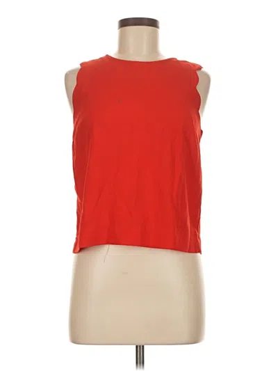 Pre-owned Monteau Sleeveless Top Red Halter Neckline Tops