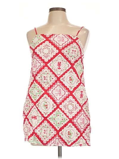 Pre-owned Monteau Sleeveless Top Red Halter Neckline Tops
