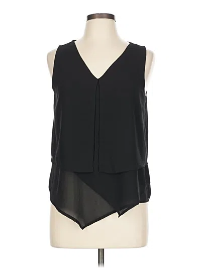 Pre-owned Monteau Tank Top Black Plunge Neckline Tops