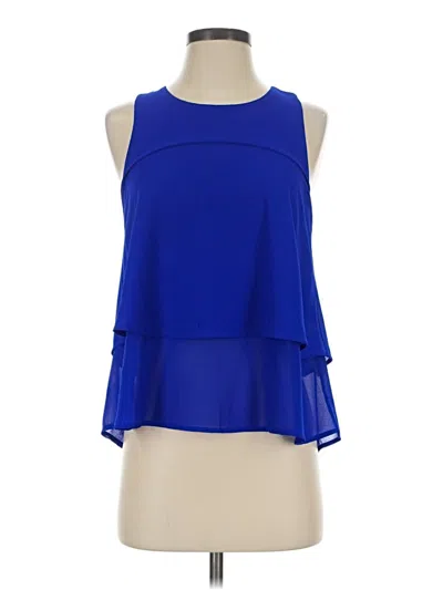 Pre-owned Monteau Tank Top Blue Halter Neckline Tops