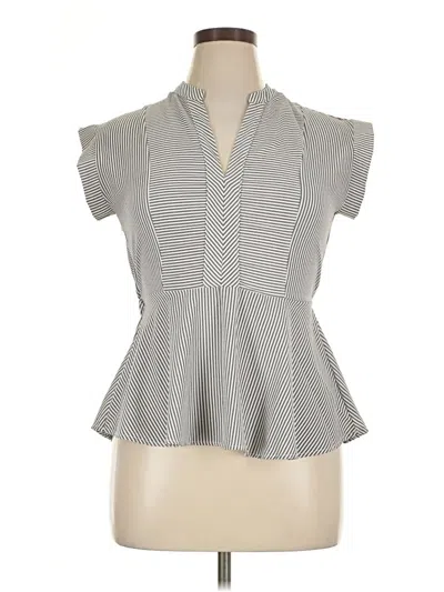 Pre-owned Monteau Tank Top Gray Plunge Neckline Tops