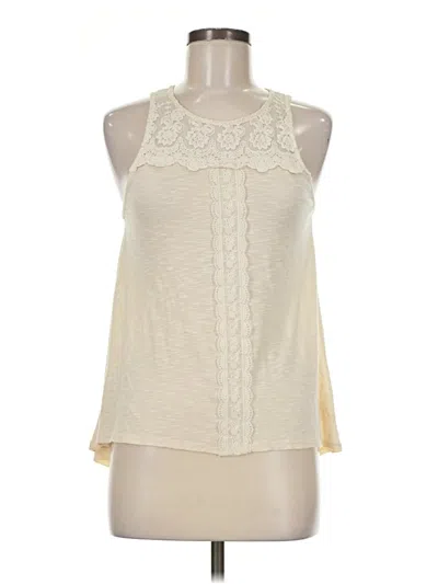 Pre-owned Monteau Tank Top Ivory Halter Neckline Tops