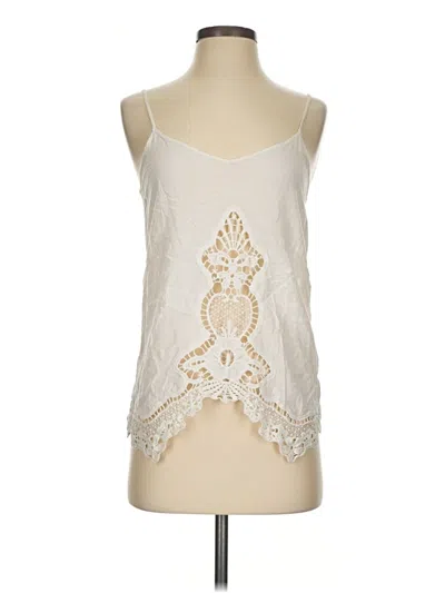 Pre-owned Monteau Tank Top Ivory Halter Neckline Tops