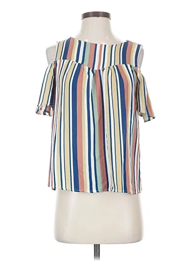 Pre-owned Monteau Tube Top Blue Cold Shoulder Neckline Tops