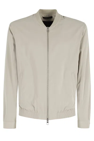 Montecore Beige Microfiber Ribbed-collar Polyester Bomber Jacket In Neutral
