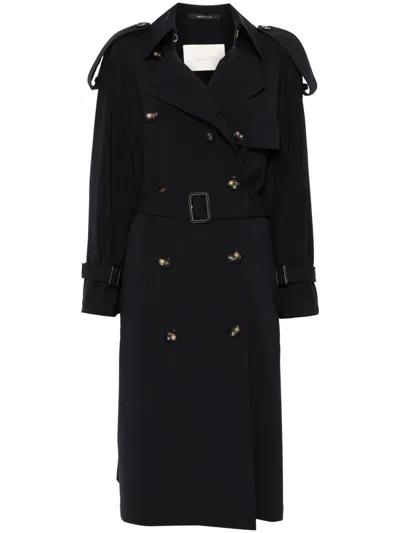 Montecore Double-breasted Black Trench Coat