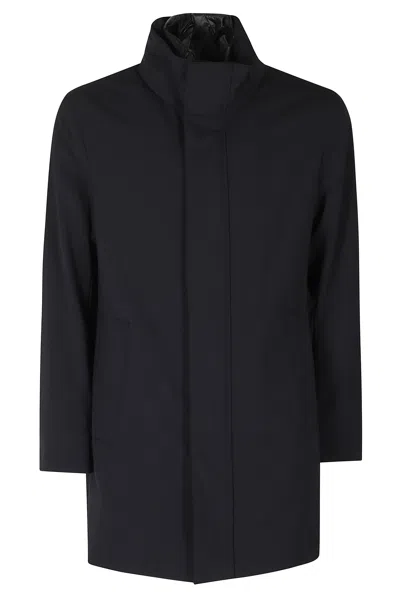 Montecore Blue Lightweight Technical Fabric Down Coat In Black
