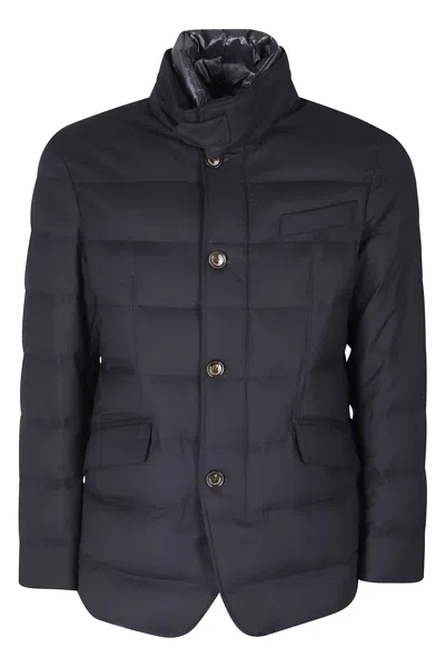 Montecore Blue Quilted Padded Wool Down Jacket In Black