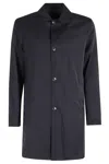 Montecore Blue Reversible Button-closure Wool Coat In Black
