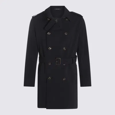 Montecore Blue Trench Coat In Black