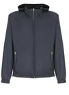 Montecore Blue Wool Hooded Jacket In Blue