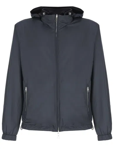 Montecore Blue Wool Hooded Jacket