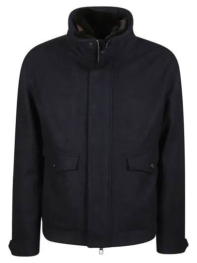 Montecore Boxy High Collar Virgin Wool Down Jacket In Black