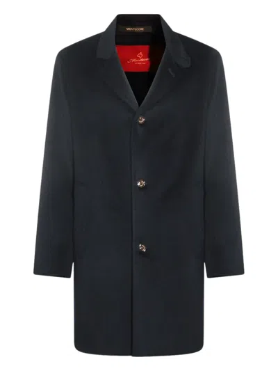 MONTECORE BUTTON-FASTENING LAPEL-COLLAR COAT