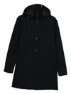 Montecore Button Hooded Coat In Blue