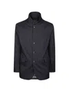 Montecore Button Shirt Jacket In Blue