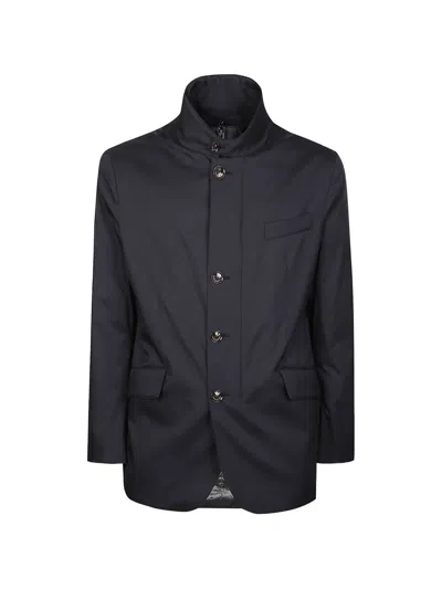Montecore Button Shirt Jacket In Blue