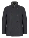 Montecore Button Zip Peacoat In Gray
