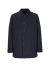 Montecore Buttoned Wool Raincoat In Blue